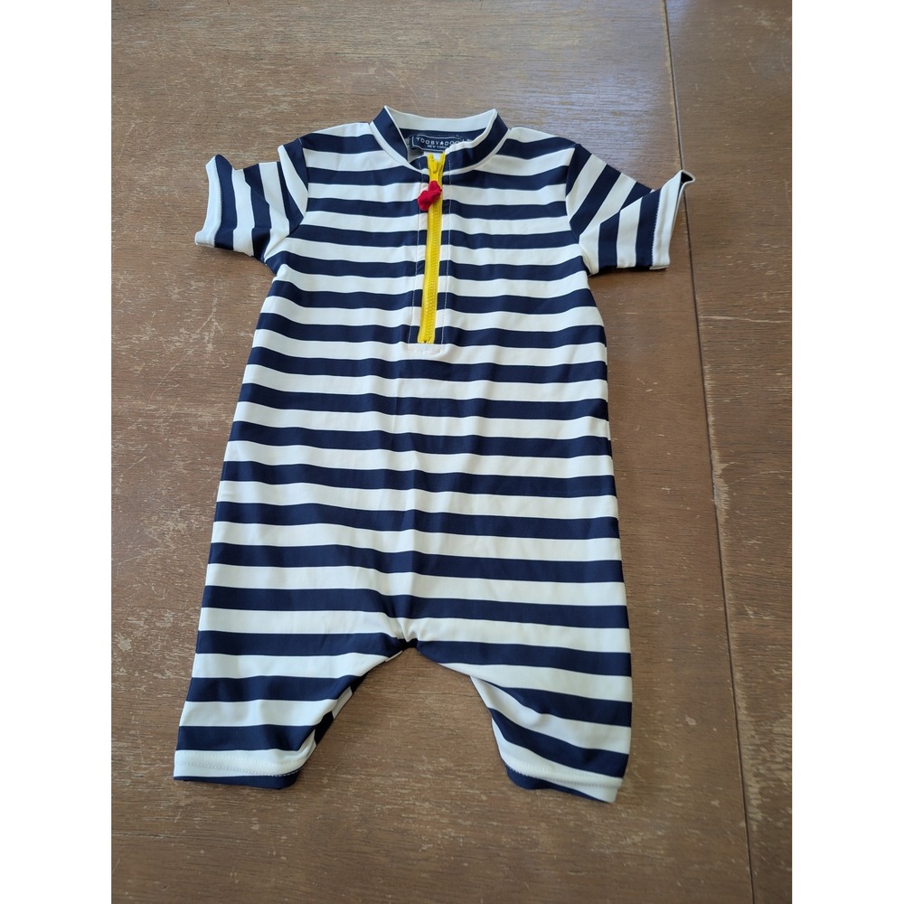 Toobydoo New York Star of Stripes Navy White Striped Sunsuit Swimsuit 18-24M